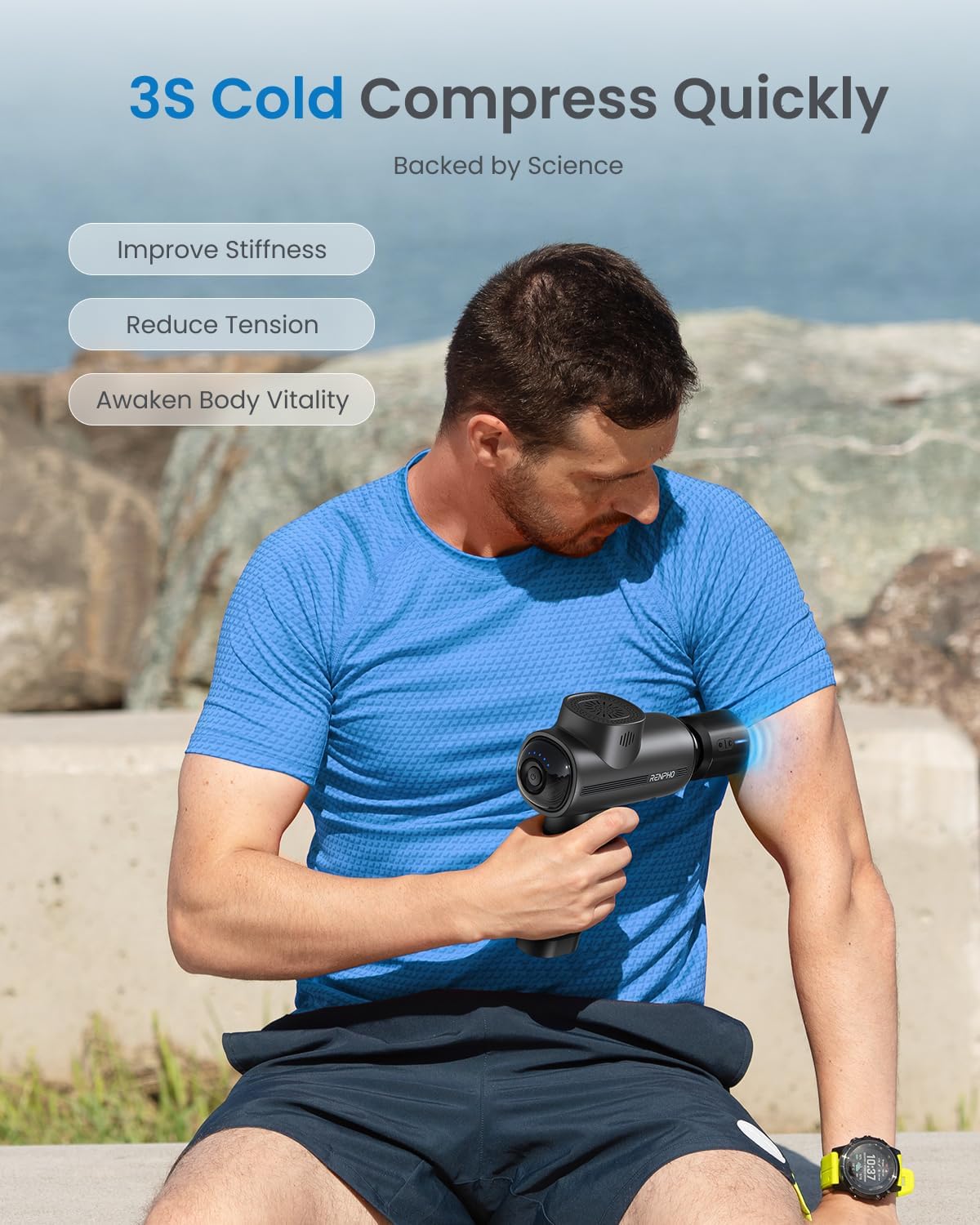 RENPHO Active Thermacool Massage Gun - gambar 2